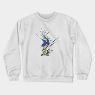 89 Unique Blue Yellow Maroon Black White Colorful Abstract Art Crewneck Sweatshirt